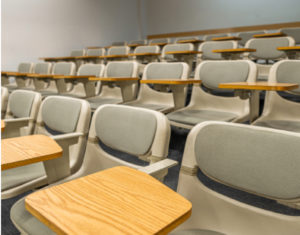 An empty classroom.