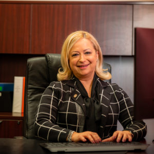 Nancy Chapa at her desk.