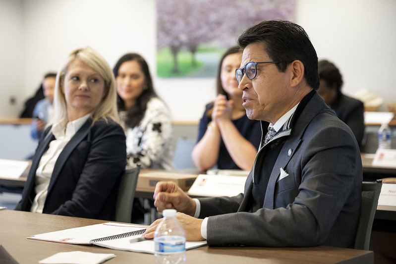 Dr. Gonzales speaking at a roundtable. 